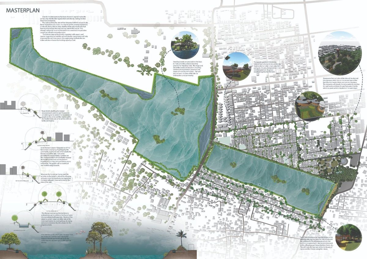 Large lakefront masterplan for Madhavaram and Manali lakes