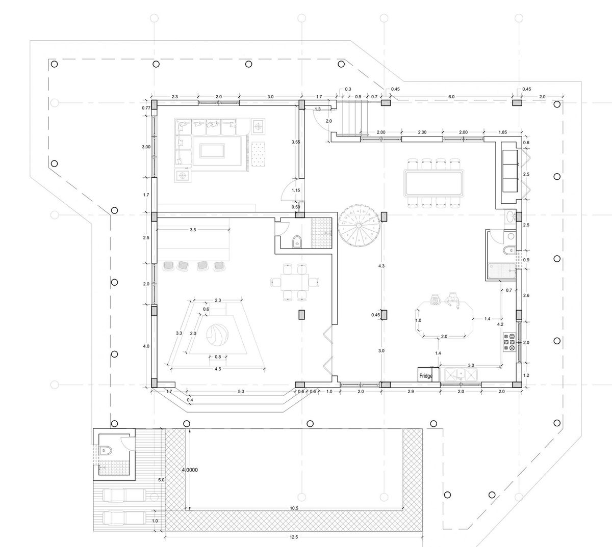 Ground floor plan of Maxwell Residence