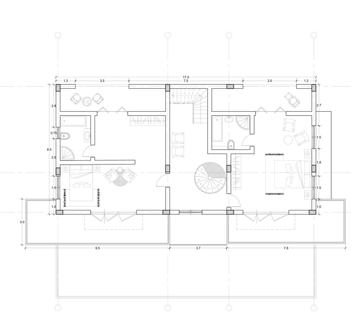Second floor plan of Maxwell Residence