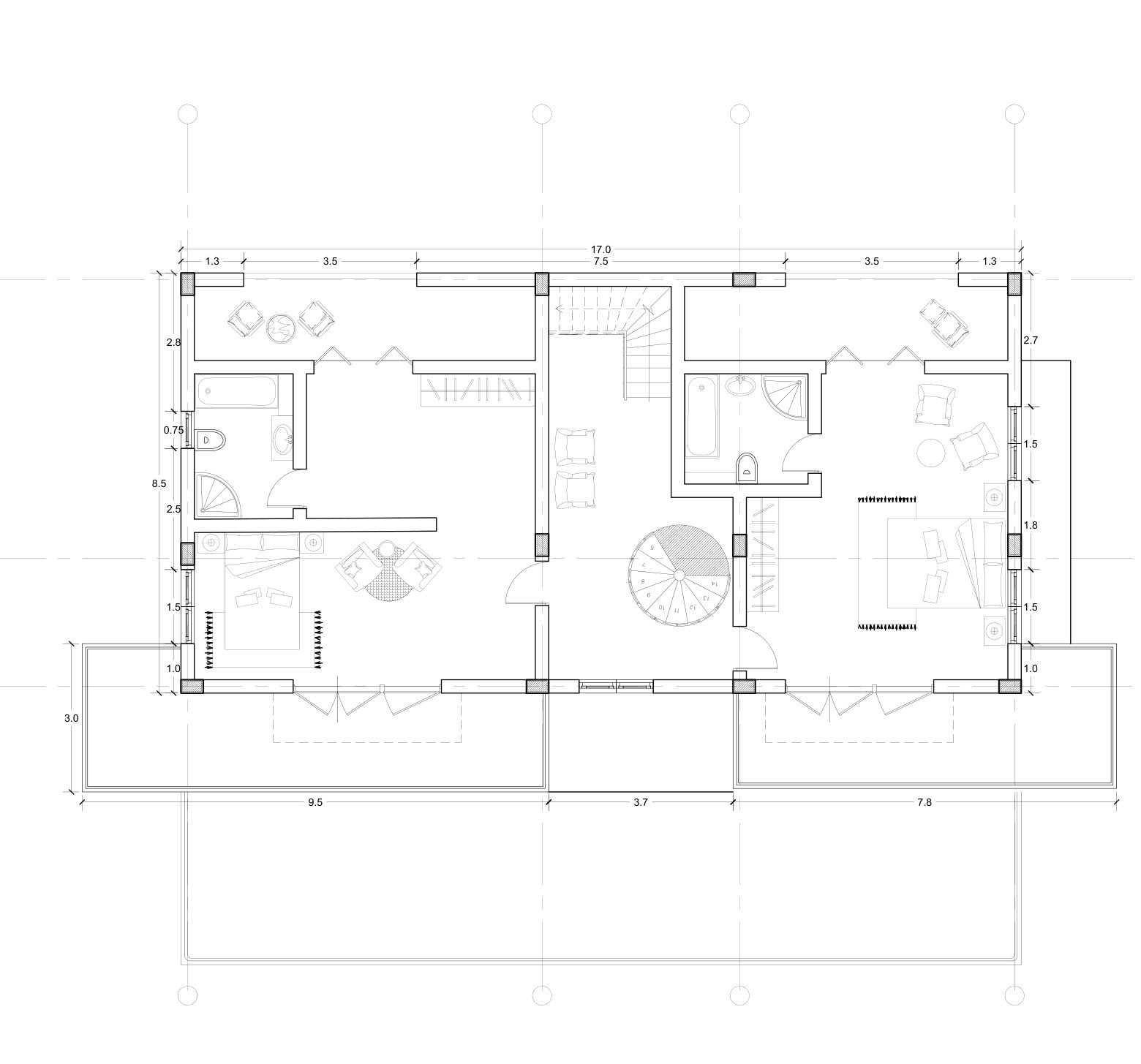 Second floor plan of Maxwell Residence