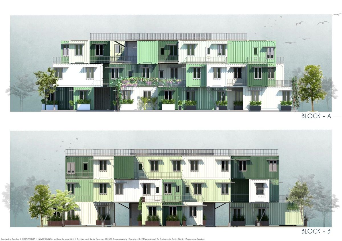 Block A and Block B elevations