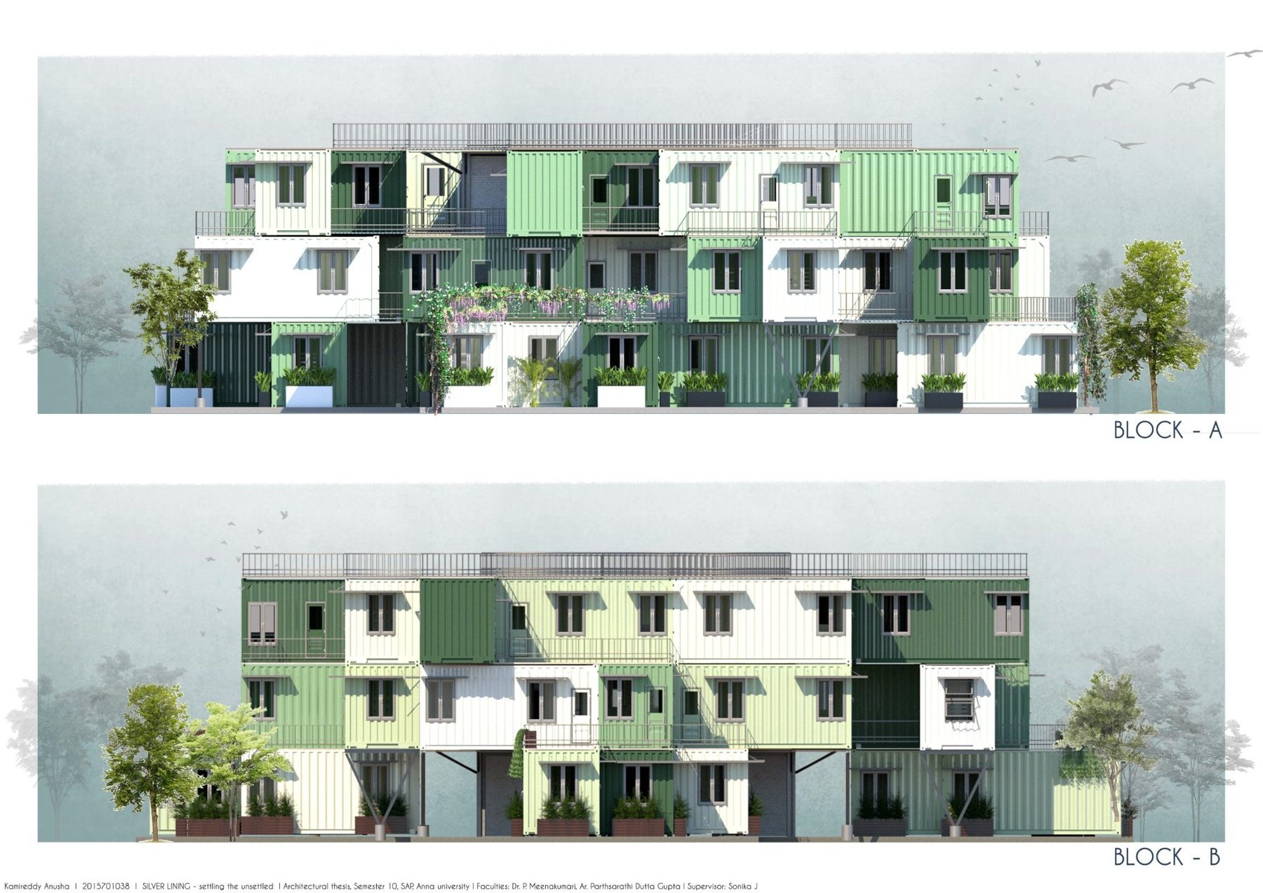 Block A and Block B elevations