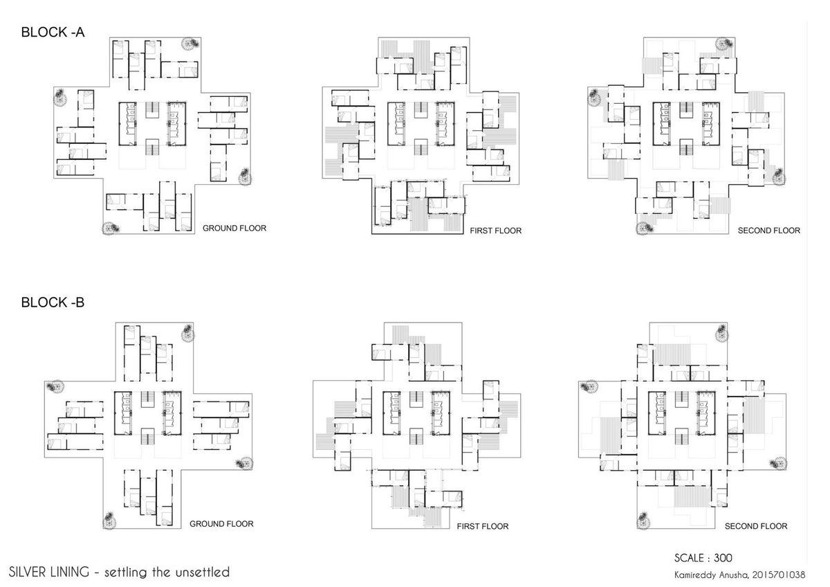 Block A and Block B residential floor plans