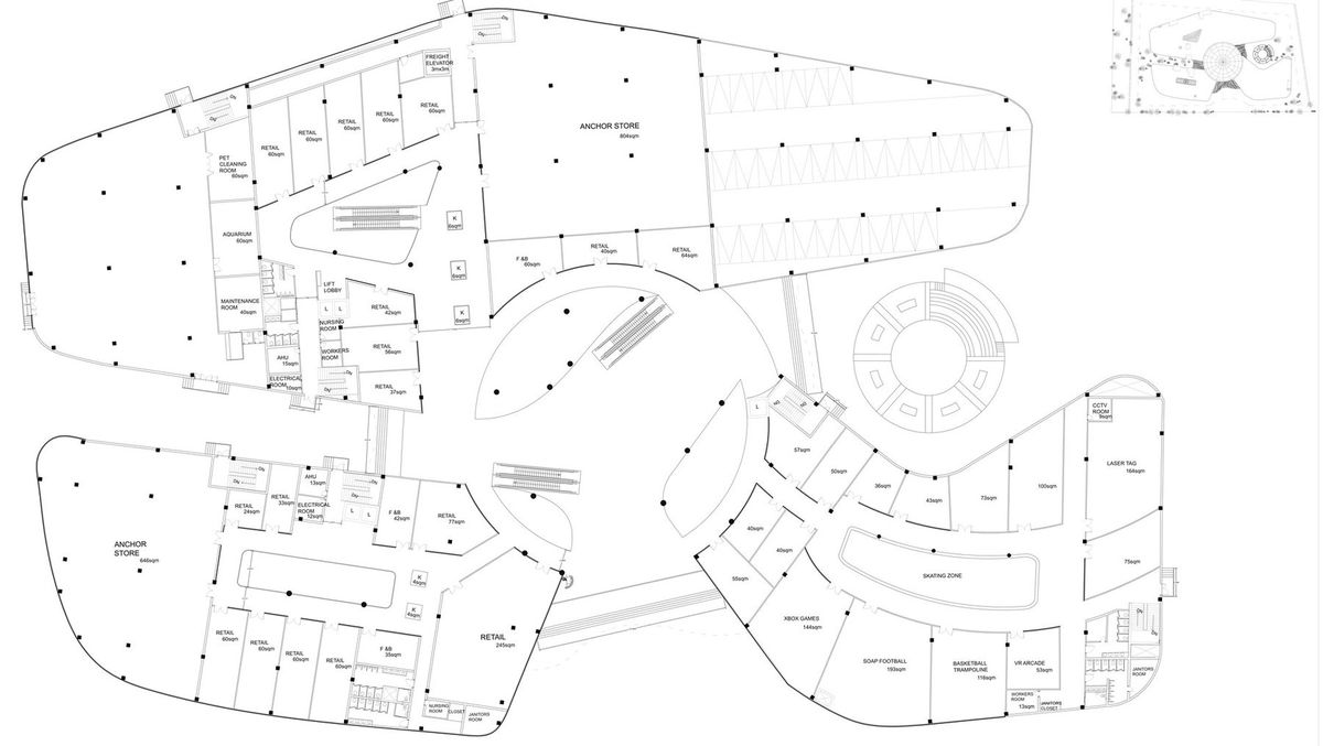 Shopping mall ground floor plan