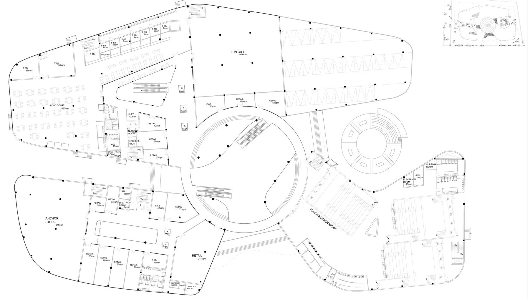 Shopping mall third floor plan
