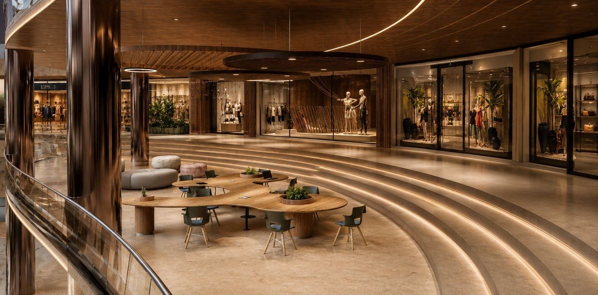 Shopping mall retail lounge interior